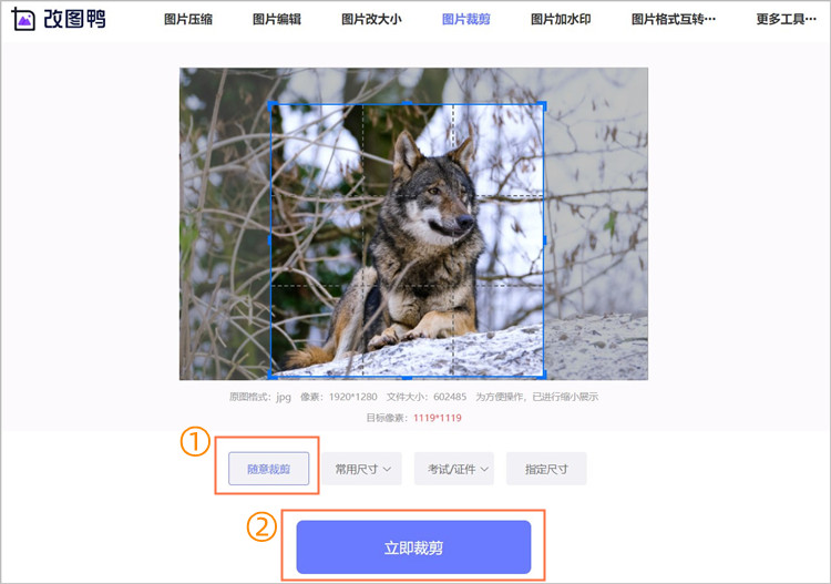 在线裁剪图片步骤2