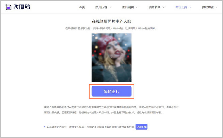 模糊人脸修复步骤1